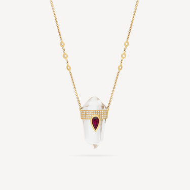 Collier Tear Quartz and Diamonds
