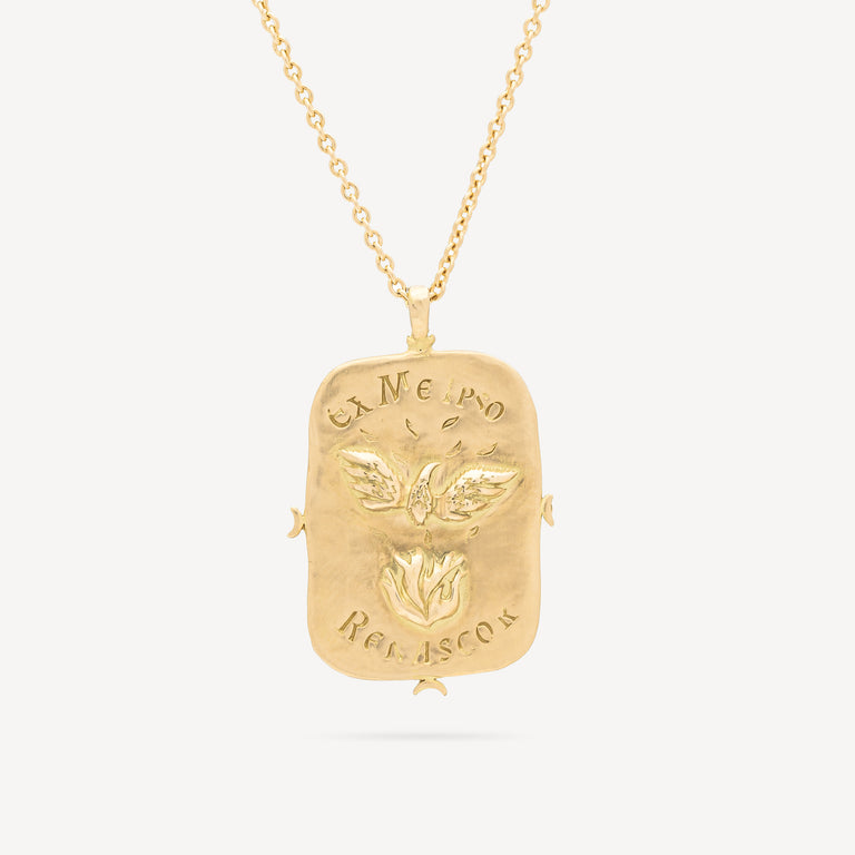 Yellow gold Phenix necklace