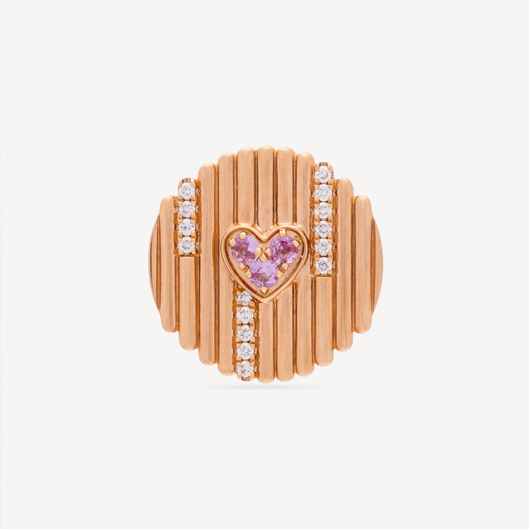 Textured Pink Heart Earring