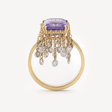 Amethyst Diamond Ring