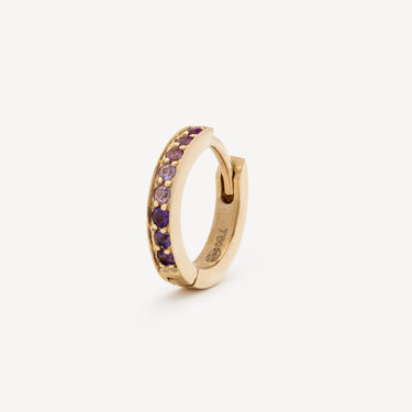 Hoop Demi Pavée Dégradée Pink Sapphire Yellow Gold