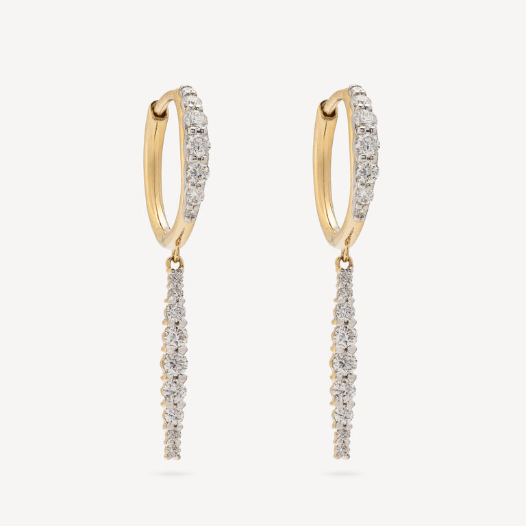 Créoles Thin Gradient Pavé Hanging