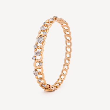 Bracelet Scattered Diamonds Or Rose