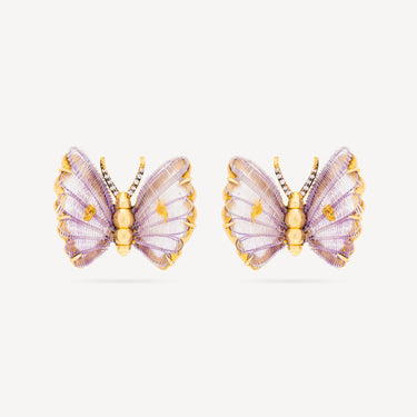 Earrings Horse Mane Butterfly Gold