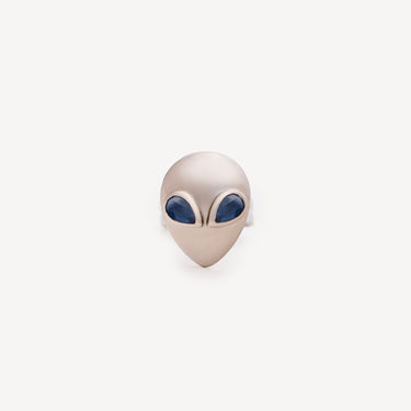 Stud Alien Or Blanc Saphir Bleu