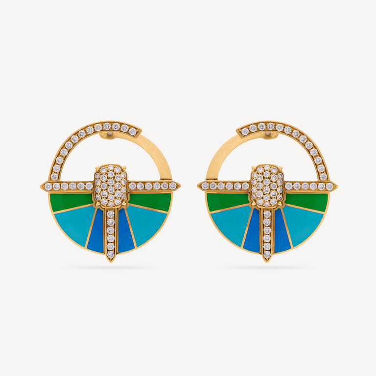 Boucles d'Oreille Mini Hiba Bleues