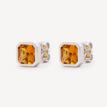 Studs Deco Pop Citrine Gold White