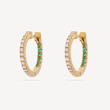 Huggie Emerald Diamond Hoop