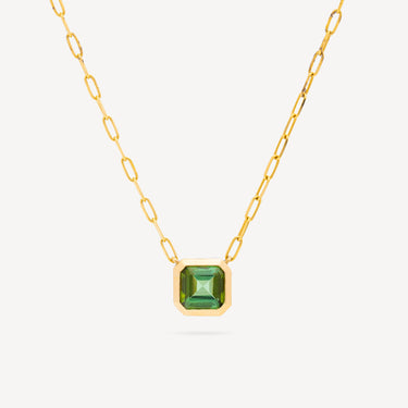 Deco Pop Tourmaline Yellow Gold Necklace