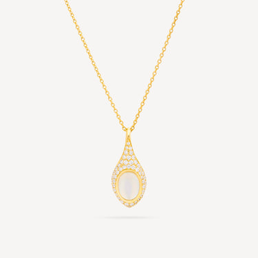 Moonlight Dewdrop Diamond Pavé Yellow Gold Necklace