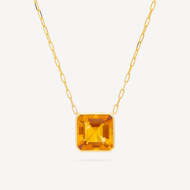 Grand Deco Pop Citrine Yellow Gold Necklace