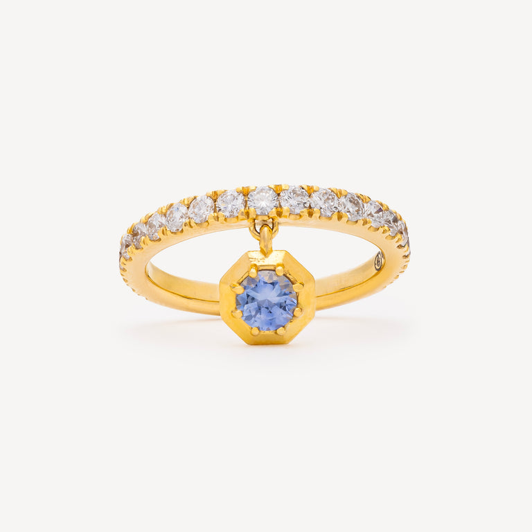 Pocketful Of Gems Sapphire Drop Yellow Gold Ring