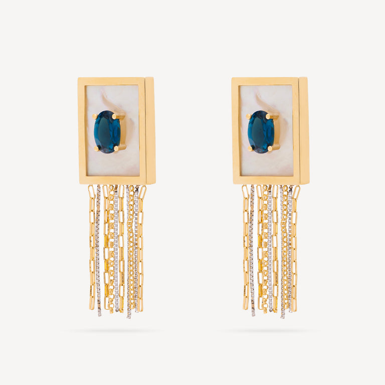 Mother-of-pearl Fringe Earrings