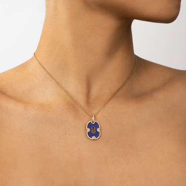 Necklace Unlock Pavé Lapis Yellow Gold Diamond