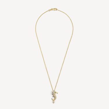 Gold Diamond Seahorse Necklace