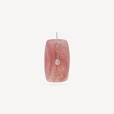 Rhodochrosite Rectangle Loose Diamond Pendant