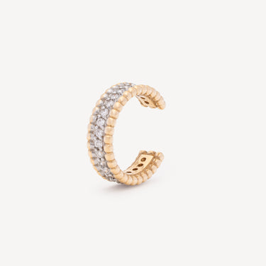 Ear Cuff Perlé Gold Diamonds