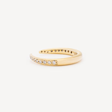 Half Paved White Diamond Ring