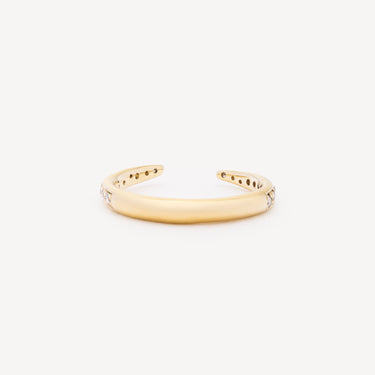 Half Paved White Diamond Ring