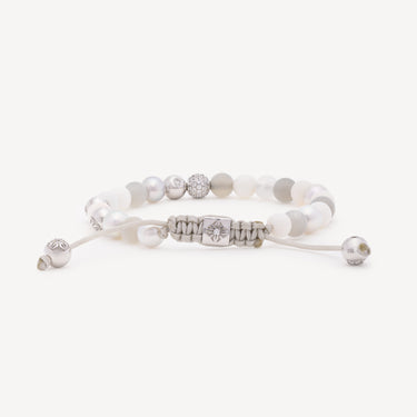 6mm Non Braided Grey White Bracelet