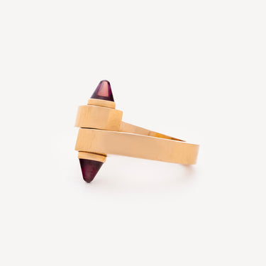 Handcuff Ring Rose Gold Rhodolite