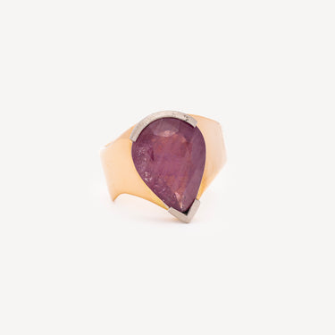 Ruby Pear Yellow Gold Ring