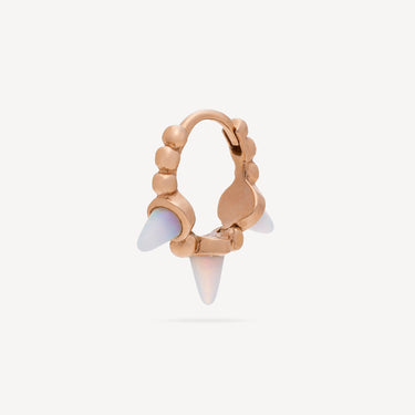 Créole 8mm Triple Short Opal Spike Granulated Or Rose