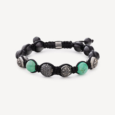 Braided 10mm Bracelet Black and Green