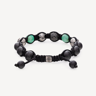 Braided 10mm Bracelet Black and Green