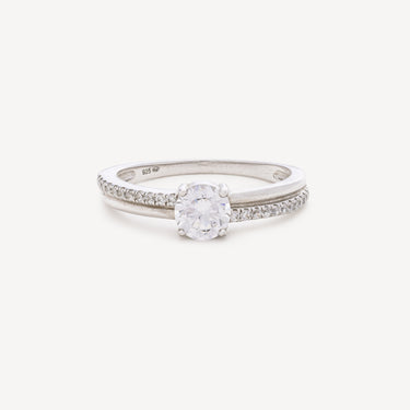 Double Rangs Solitaire Ring
