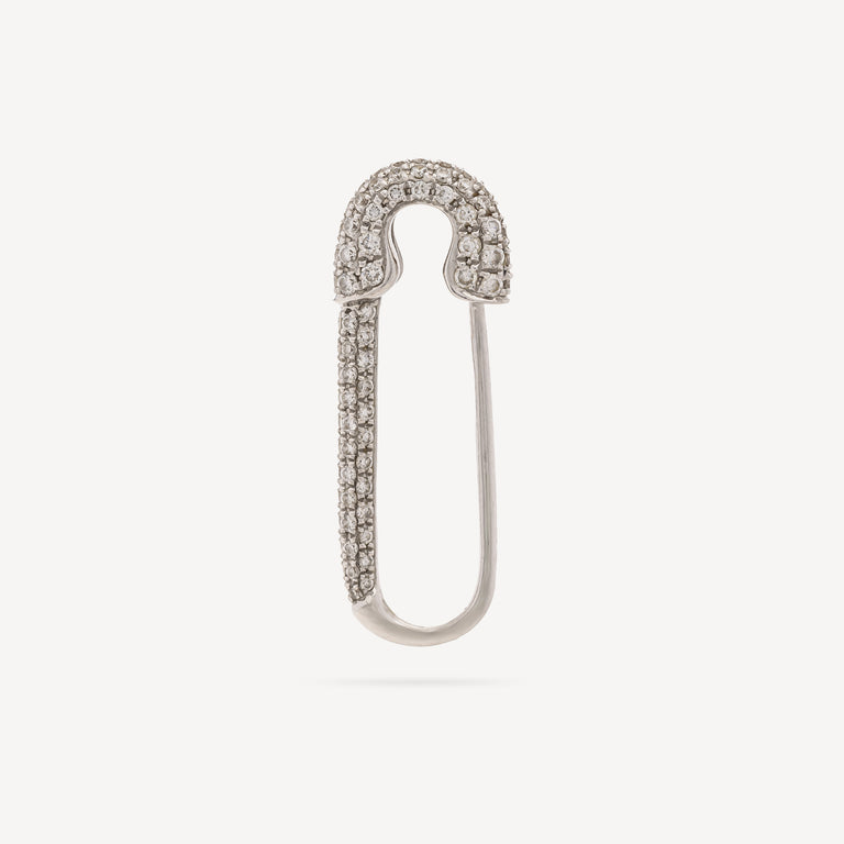 Hoop Safety Pin Gold White