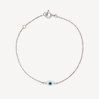 White Gold Mother-of-Pearl Eye Bracelet