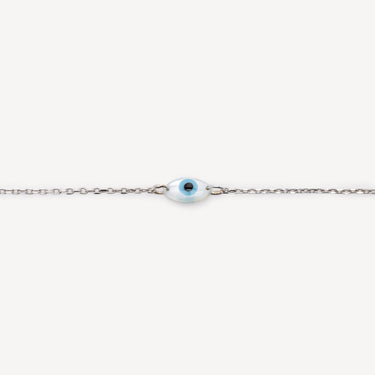 White Gold Mother-of-Pearl Eye Bracelet