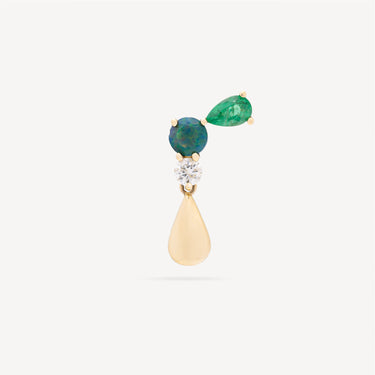 Emerald Pear Drop Left Earring