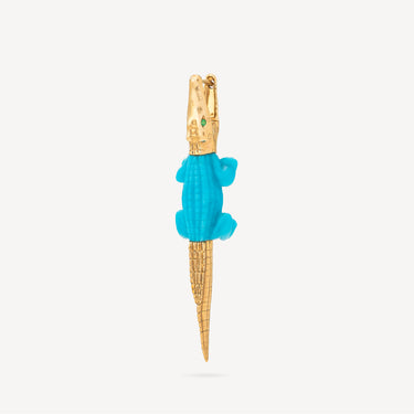 Boucle d'Oreille Alligator Bite Turquois