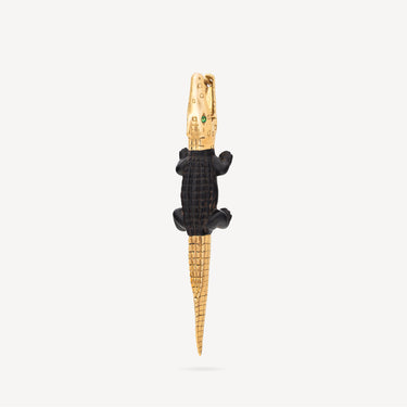 Boucle d'Oreille Alligator Bite Ebony Wood
