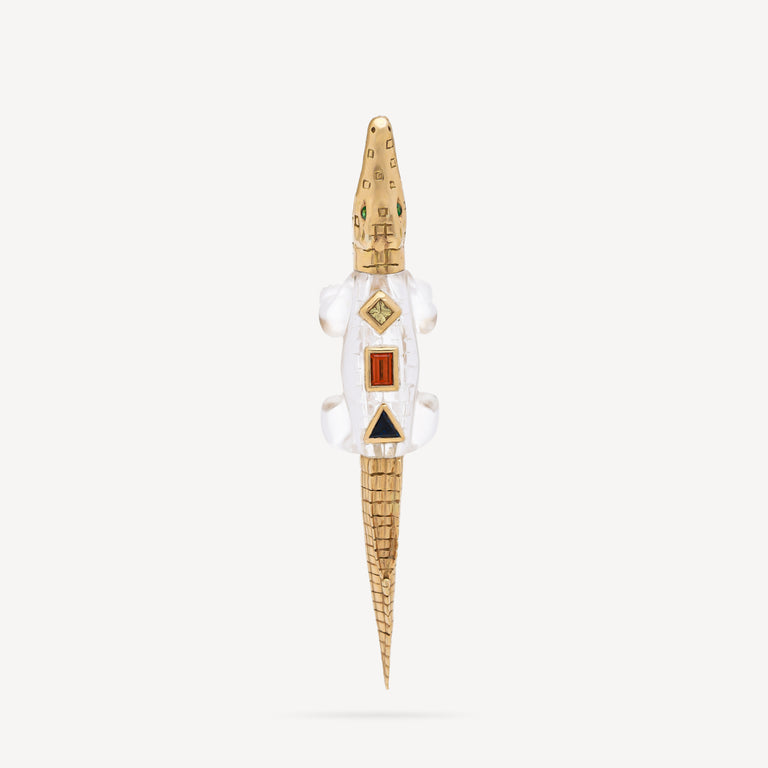 Earring Alligator Pop Art Sapphire Tsavor