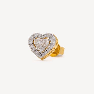 Stud Diamond Heart Yellow Gold