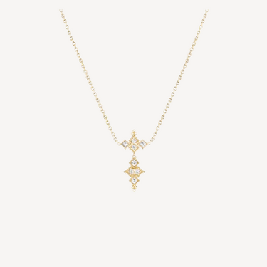 Yellow Gold Diamond Glitter Necklace