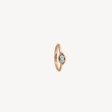 Piercing Hoop 8mm Rose Gold Blue Topaz Marquise 3x2mm