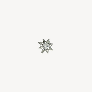 Stud Soleil Diamant Or Blanc
