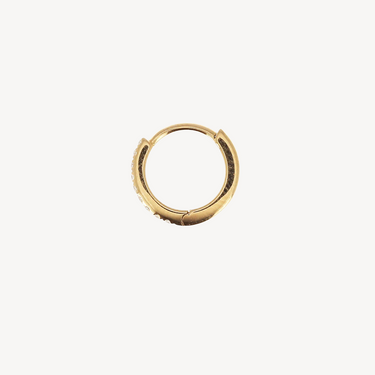 Piercing Créole 8mm Or Rose Demi Pavée