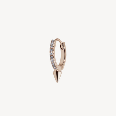 Earring Single Short Spike Diamond Eternity Hoop Rose Gold