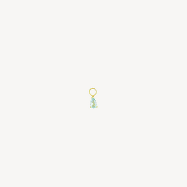 Yellow Gold Blue Topaz Pear Charm