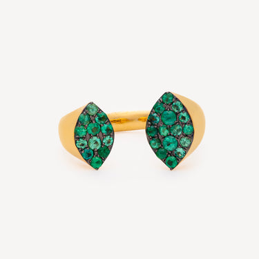 Emerald Pave Gap ring