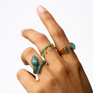 Emerald Pave Gap ring
