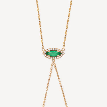 Romi Handkiss Emerald Diamond Hand Bracelet