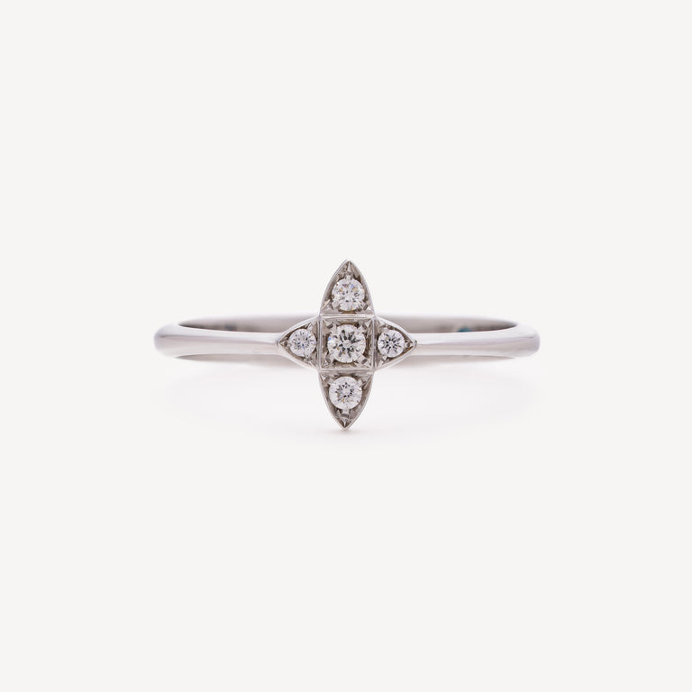 The Minor Star Crossed White Gold Ring