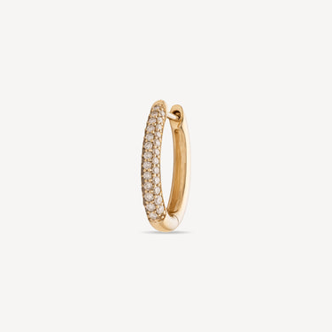 Piercing Hoop 10 mm Yellow Gold Triple Pavage