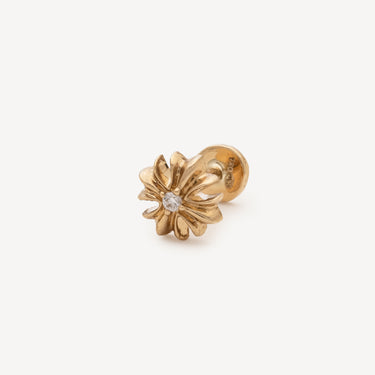Piercing Stud Yellow Gold Gothic Cross Diamond